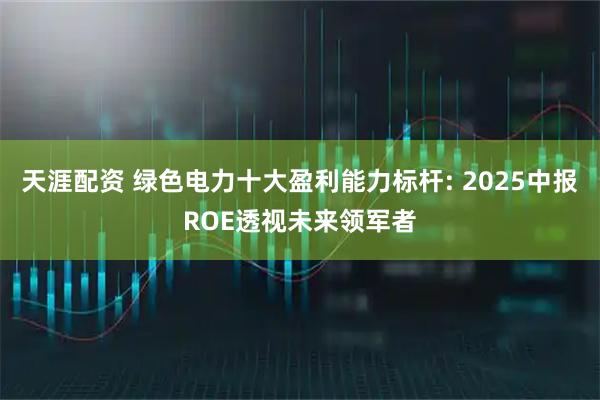 天涯配资 绿色电力十大盈利能力标杆: 2025中报ROE透视未来领军者