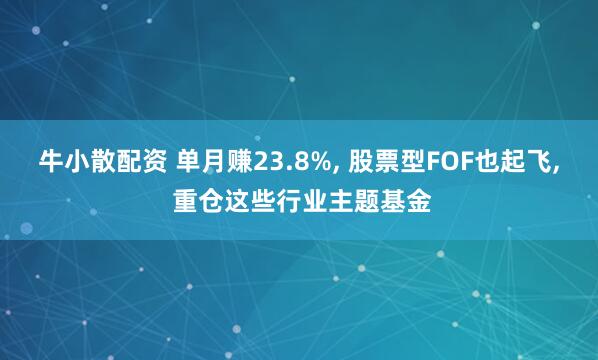 牛小散配资 单月赚23.8%, 股票型FOF也起飞, 重仓这些行业主题基金